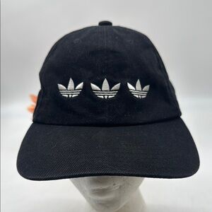 Adidas Black and White Hat with Embroidered Logo Adjustable HT8308
